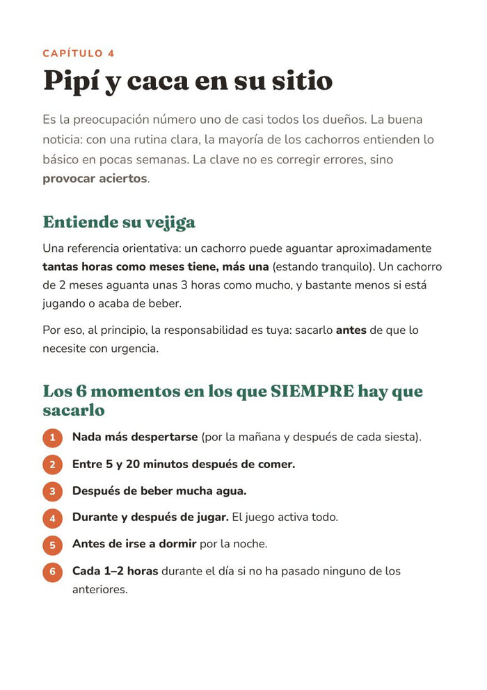 Página del capítulo de pipí y caca